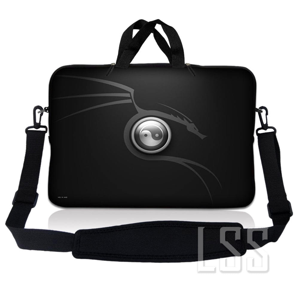 LSS 15.6 inch Laptop Sleeve Bag Compatible with Acer, Dell, HP, Sony, MacBook, Carrying Case Pouch w/ Handle & Adjustable Strap, Ying Yang Black