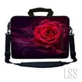 thumbnail image 1 of LSS 15.6 inch Laptop Sleeve Bag Notebook with Side Pocket, Soft Carrying Handle & Removable Strap for 14" 15" 15.4" 15.6" - Pink Rose Floral Flower, 1 of 3