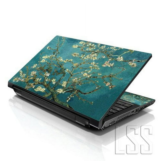 LSS 17 17.3 Inches Laptop Notebook Skin Sticker with 2 Wrist Pads - Reusable Cover Protector Vinyl Sticker Cover Decal Fits 17" - 19" - Almond Trees Pattern