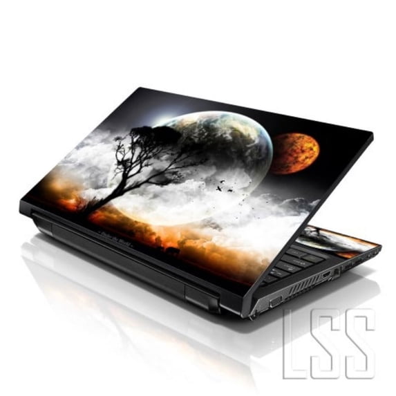 LSS 17 17.3 inch Laptop Notebook Skin Sticker Cover Art Decal For Hp Dell Lenovo Apple Asus Acer Fits 16.5" 17" 17.3" 18.4" 19" with 2 Wrist Pads Free - Earth and Moon Eclipse