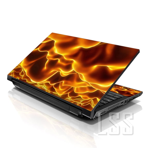 LSS 17 17.3 inch Laptop Notebook Skin Sticker Cover Art Decal For Hp Dell Lenovo Apple Asus Acer Fits 16.5" 17" 17.3" 18.4" 19" with 2 Wrist Pads Free - Flames