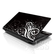 LSS 17 17.3 inch Laptop Skin Sticker Cover Decal For Hp Dell Lenovo Apple Asus Acer Fits 16.5" 17" 17.3" 18.4" 19" - Black and White Floral