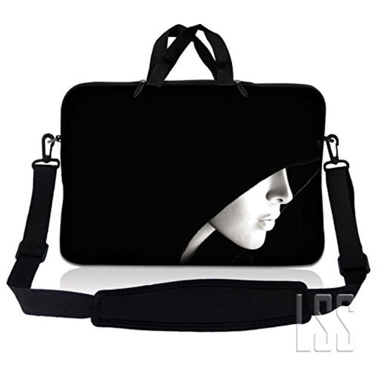 LSS 17-17.3 inch Neoprene Laptop Sleeve Bag with Handle and Adjustable Shoulder Strap - Lady in Hood