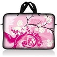thumbnail image 1 of LSS 17 inch Laptop Sleeve Bag Carrying Case with Handle for 17.4" 17.3" 17" 16" Apple MacBook, Acer, Asus, Dell, Hp, Sony, Pink White Roses Bird Floral, 1 of 3