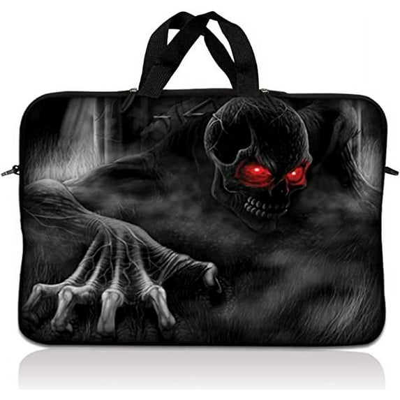LSS 17 inch Laptop Sleeve Bag Carrying Case with Handle for 16 to 17.4", Apple MacBook, Acer, Asus, Dell, Hp, Sony, Red Eye Dark Ghost Zhombie Skull