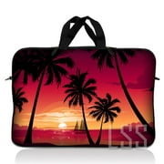 LSS 17 inch Laptop Sleeve Bag Carrying Case Pouch with Handle for 17.4" 17.3" 17" 16" Apple MacBook, Acer, Asus, Dell, Hawaiian Paradise Palm Tree