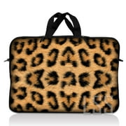 LSS 17 inch Laptop Sleeve Bag Carrying Case Pouch with Handle for 17.4" 17.3" 17" 16" Apple MacBook, Acer, Asus, Dell, Leopard Print