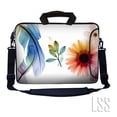 thumbnail image 1 of LSS 17 inch Laptop Sleeve Bag Notebook with Extra Side Pocket, Soft Carrying Handle & Removable Shoulder Strap for 16" 17" 17.3" 17.4" - Daisy Flower Leaves Floral, 1 of 3
