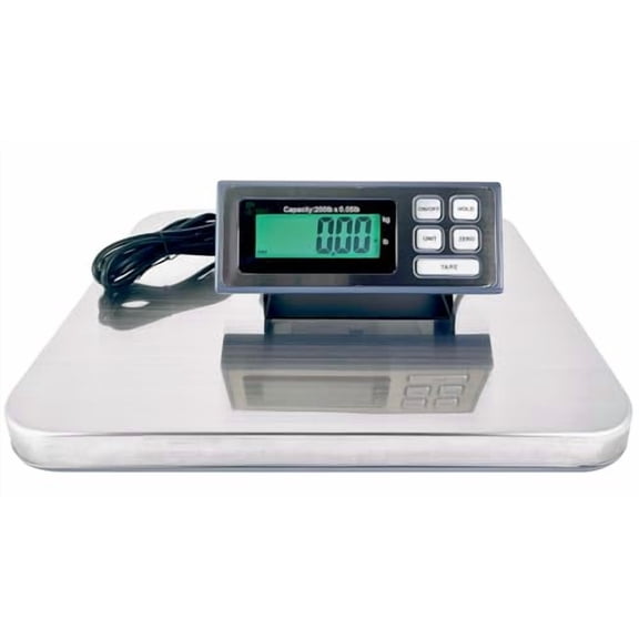 LSS-200 Shipping Scale, 200 lb x 0.05 lb Capacity, Electronic Scale with Stainless Steel Platter, Tare Function, & Backlit LCD Display$$Office
