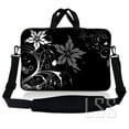 thumbnail image 1 of LSS 8-10.2 inch Laptop Sleeve Bag Compatible with Acer, Dell, HP, Sony, MacBook, Carrying Case w/ Handle & Adjustable Strap - Black and White Floral Design, 1 of 3