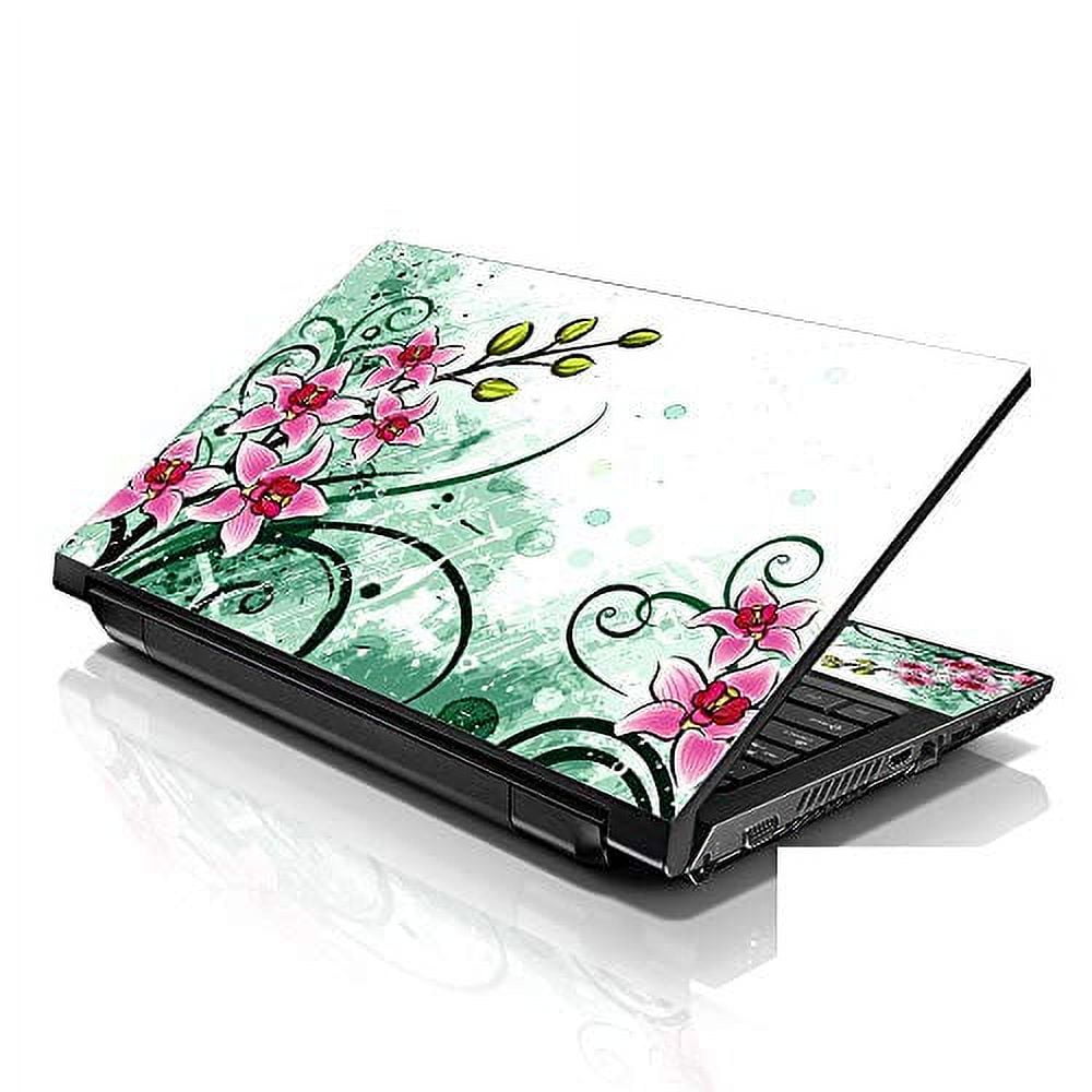 LSS Laptop 15 15.6 Skin Cover with Colorful Pink Flower Floral Pattern Fits 13.3