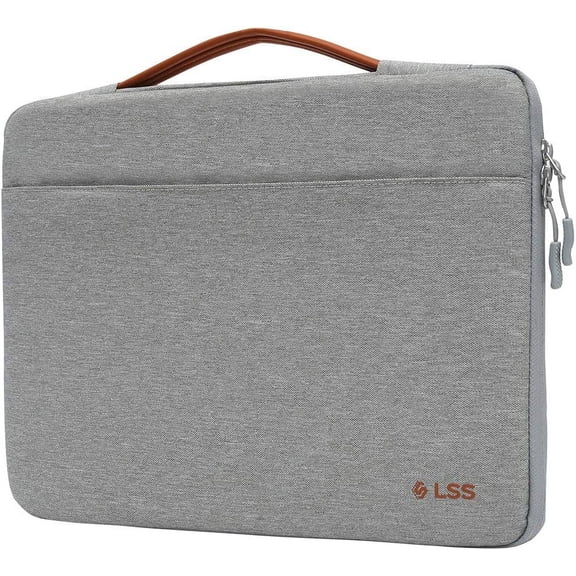 LSS Protective Laptop Sleeve Case with PU Leather Handle for Men/Women  for 14”-15.6” Laptops, Compatible with MacBook Air, Acer HP