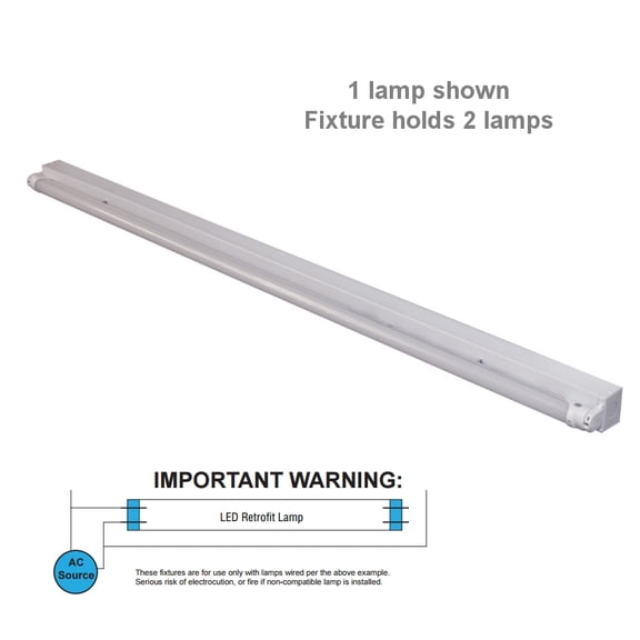 MaxLite 8 ft LED Linear Strip Light Fixture, 3W 120-277V, 8 ft, UL Listed, for Workshop, Warehouse, Shop, White