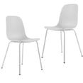 thumbnail image 1 of LSSBOUGHT Modern Plastic Dining Chairs Industrial Side Chairs with Metal Legs Set of 2 Set of 4 - White-4-Piece, 1 of 5