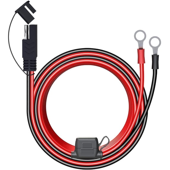 LST 4FT SAE Connector Battery Tender Cable Extension Wire 15A Fused Ring Terminal Harness O Ring Terminal Connecters Leads Cord Wire Electric Quick Connect