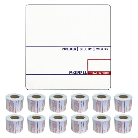 LST-8020 Printing Scale Label, 58 x 60 mm, UPC/Ingredients 12 Rolls of 500 Labels