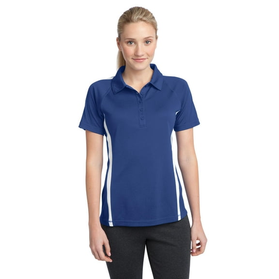 LST685 Sport-Tek Women Sport Shirt PosiCharge Micro-Mesh Colorblock Polo