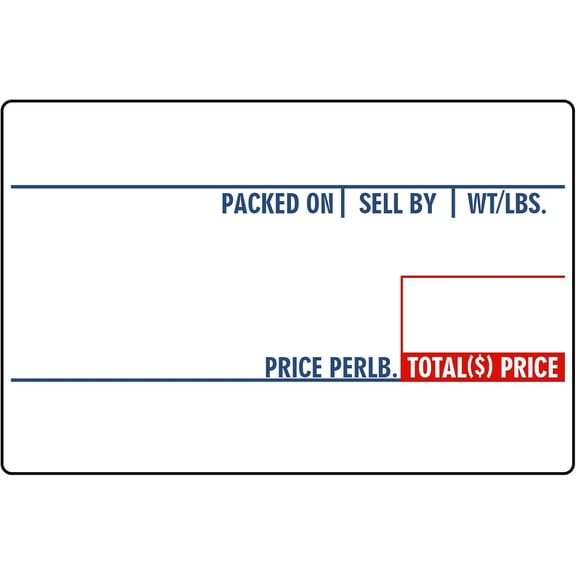 LST8010 Printing Scale Label 58 x 40 mm,36 Rolls Per Case,UPC Red and Blue