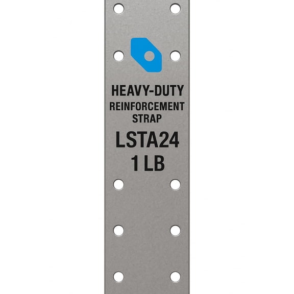 LSTA24 Strap Tie, 1-1/4 Inch x 24 Inch, 20-Gauge, Heavy Duty Galvanized Steel, Structural Connector, Over 1 LB, for Wood Framing and Construction