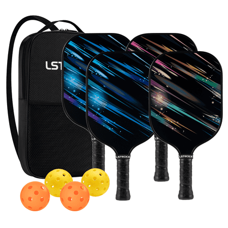 LSTECICE Pickleball Paddle Set, Fiberglass Composite 8oz Rackets, Pro Pickleball Set