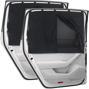 Car Side Window Shades, 2 Pack Window Shades for Car Side Windows Sun Shade Blocking Mosquito Net, Stretchy Fit Cars SUVs - Up to 26.7”x19.7”