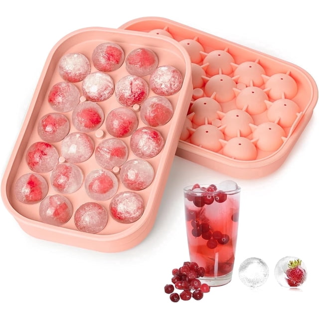 LSTRAGY Silicone 22-Cavity Flexible Ice Cube Mold & Tray 2 Count ...