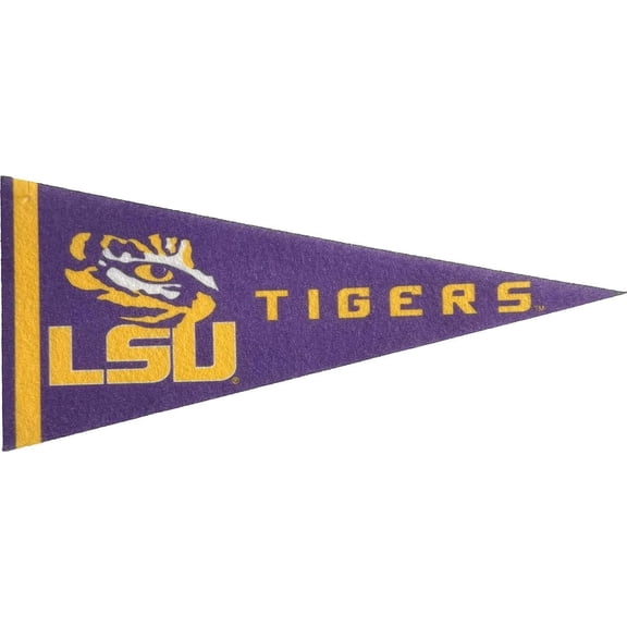 LSU Felt Mini Pennant - Size: 4" x 9" - Officially Licensed - 1 Pennant Per Pack