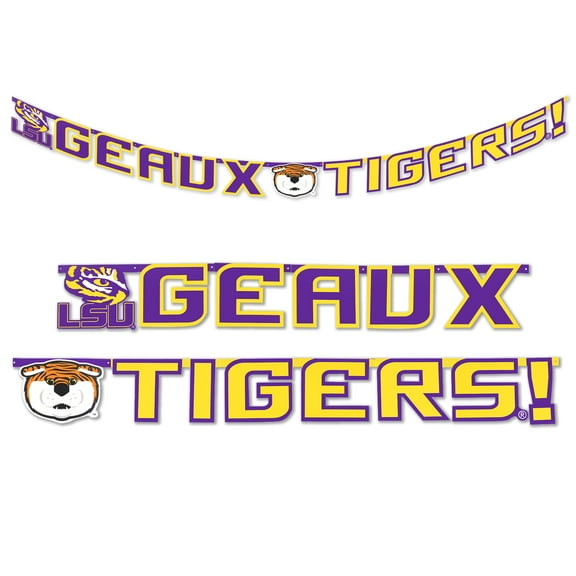 LSU Geaux Tigers Banner! 8 Ft. long banner is great for Tailgating, Dorm Rooms, Birthday Parties, Graduation. Show your LSU Tiger spirit. by Havercamp