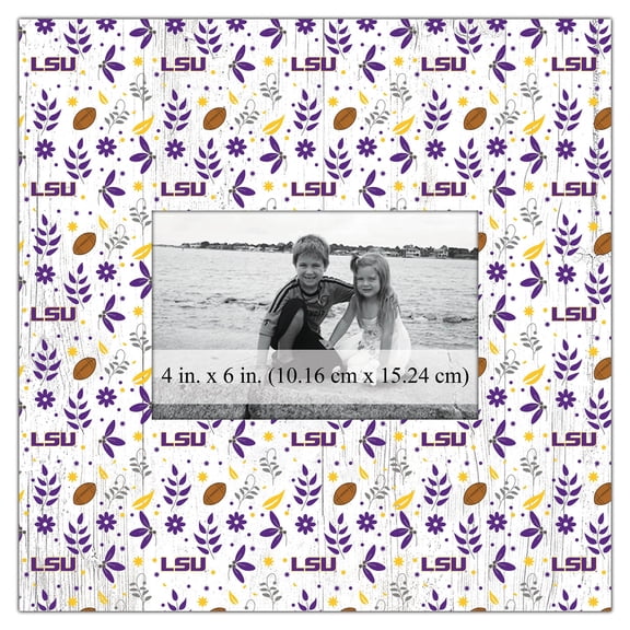 LSU Tigers 10'' x 10'' Floral Pattern Frame
