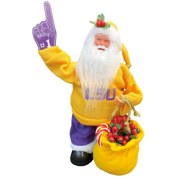 LSU Tigers 12" Animated Musical Santa