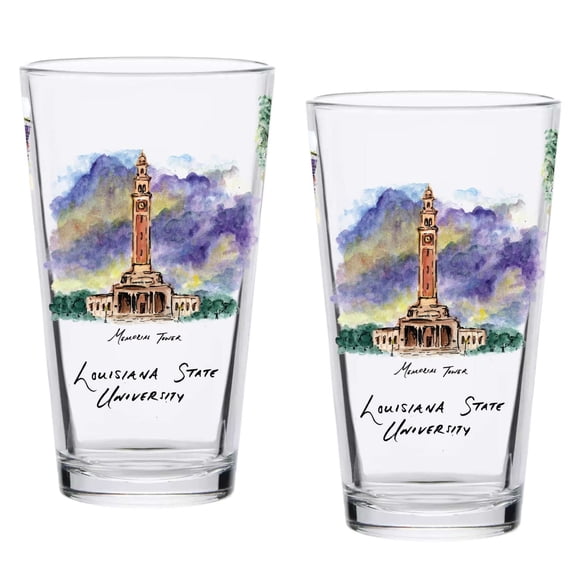 LSU Tigers 2-Pack 16oz.-Laura Wilcox University Pint Set