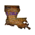 thumbnail image 1 of LSU Tigers 23.5" x 23.5" Distressed State with Logo Sign, 1 of 2