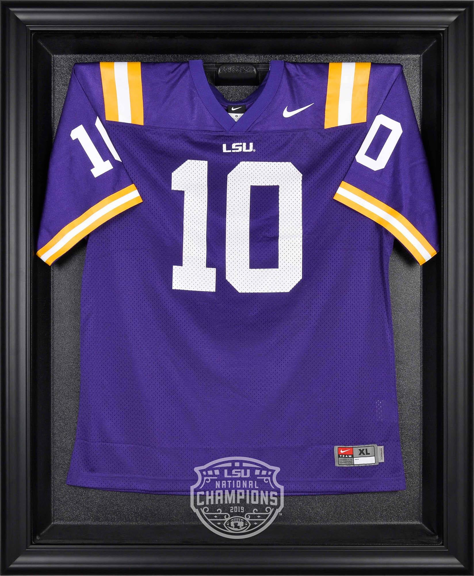 LSU Tigers Framed College Football Playoff 2019 National Champions Logo Black Jersey Display Case - Fanatics Authentic Certified