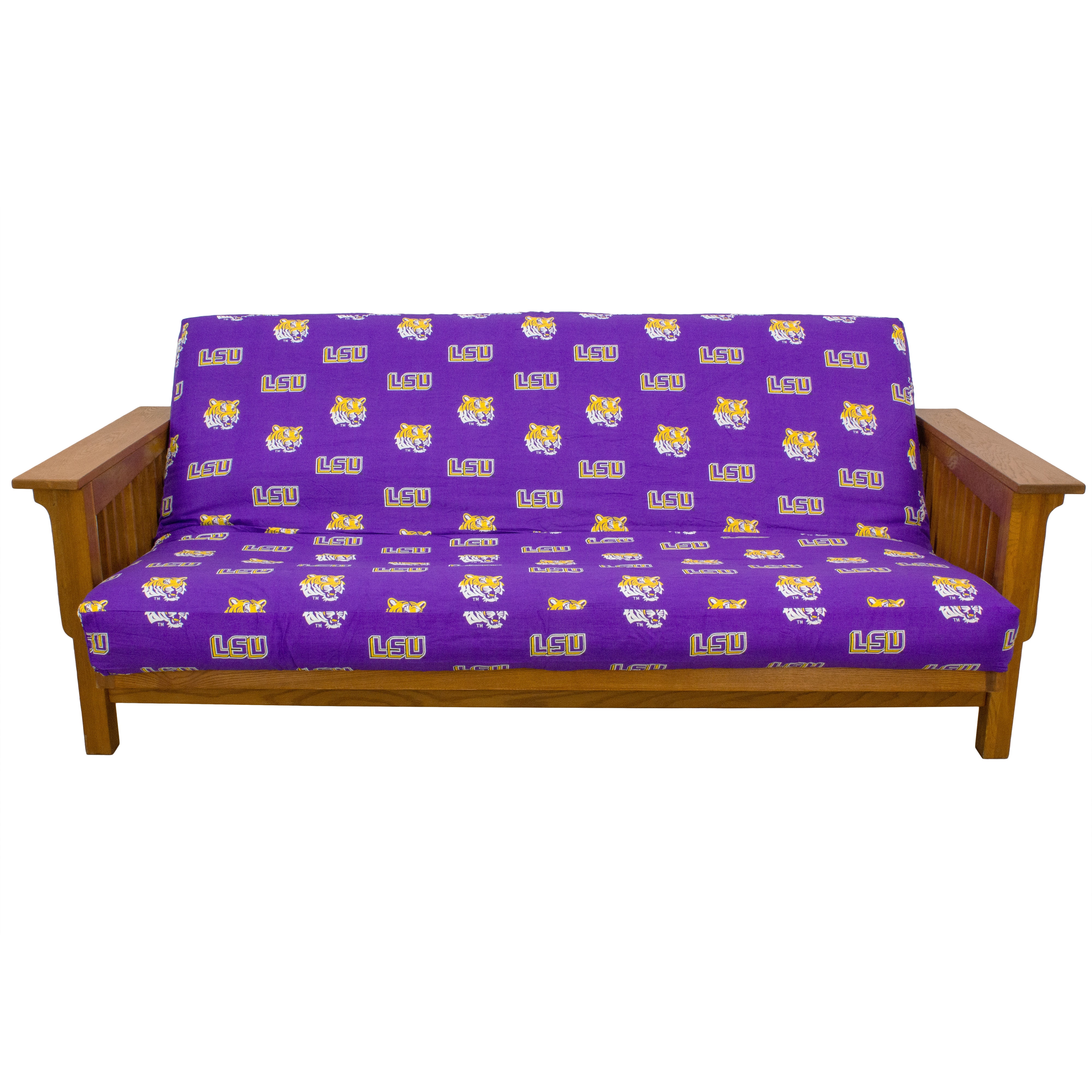 LSU Tigers Futon Cover - Full size fits 6 and 8 inch mats