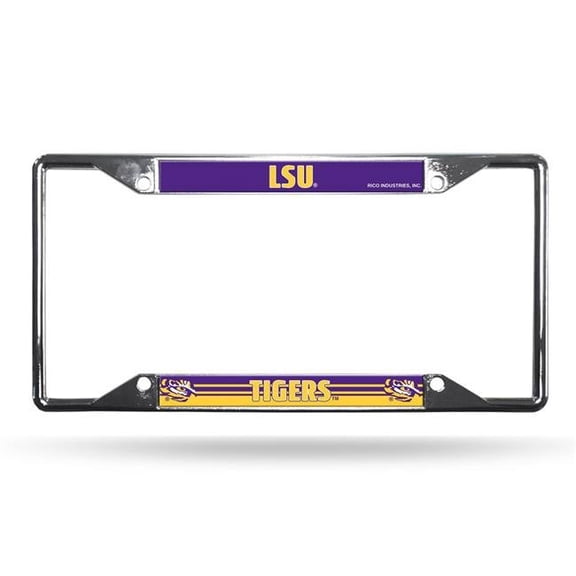 Louisiana State L.S.U. Fighting Tigers Chrome EZ View License Plate Frame