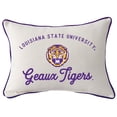 thumbnail image 1 of LSU Tigers Retro Rectangular Piped Pillow, 1 of 1