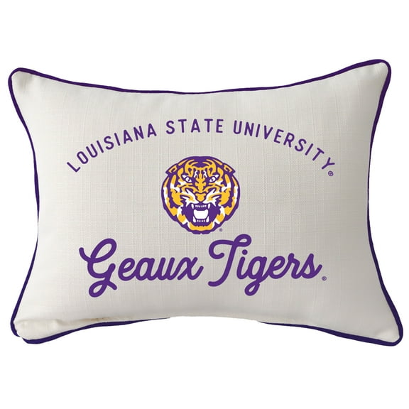 LSU Tigers Retro Rectangular Piped Pillow