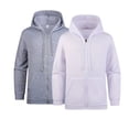 thumbnail image 1 of LSYTQRW Men's 2-Pack Full-Zip Hoodies - Soft Fleece Hooded Sweatshirts for Casual, Lounge, Daily Wear White 2XL, 1 of 4