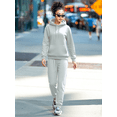 thumbnail image 1 of LSYTQRW Women's Soft Hoodie 2 Piece Loungewear/Running Outfit High Waist Pants & Drawstring Hood for Daily Wear Grey 2XL, 1 of 4