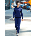 thumbnail image 1 of LSYTQRW Women's Soft Hoodie 2 Piece Loungewear/Running Outfit High Waist Pants & Drawstring Hood for Daily Wear Navy 2XL, 1 of 4
