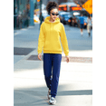 thumbnail image 1 of LSYTQRW Women's Soft Hoodie 2 Piece Loungewear/Running Outfit High Waist Pants & Drawstring Hood for Daily Wear Yellow XL, 1 of 4