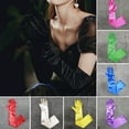 thumbnail image 1 of LShunze 1 Pair Smooth Satin Long Gloves Silky Material Fancy Dress Gloves Wedding Dress Photography Accessories, 1 of 8