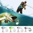 thumbnail image 1 of LShunze 10.5G/30MM Tail Spinner Hard Metal Lures VIB Fishing Baits Jigging Spoons with Treble Hook Kit Sinking Blade Bait for Bass Trout Freshwater, 1 of 7