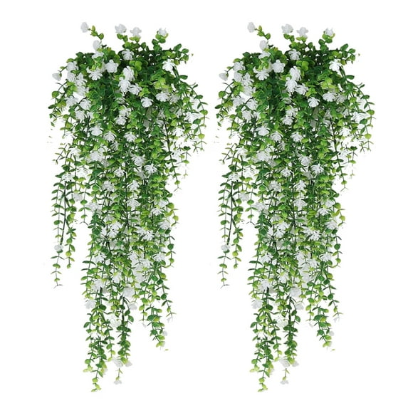 LShunze 80cm Artificial Eucalyptus in Green Plastic Planter (2 Count)