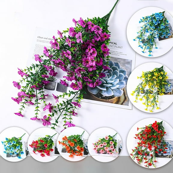 LShunze Artificial Violet Flowers All-season Faux Flower Bundle Realistic Fake Violets with Bendable Stems for Outdoors Garden Wedding Decorations