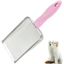 LShunze Cat Litter Scoop, Stainless Steel Fine Mesh, Litter Cleaner Corner Scoop Sand Sifter Deep Shovel Sifter for Litter Box Kitten Pooper Lifter