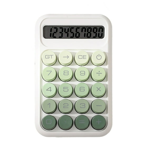 LShunze Cute Mechanical Switch Desktop Calculator, 10 Digits with Big Buttons and LCD Display, Green