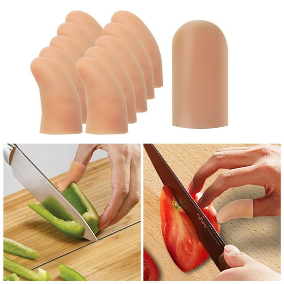 LShunze Gel Finger Cots for Thumbs, 10 Pcs Silicone Finger Caps, Rubber Finger Protector Covers for Trigger, Arthritis, Cracking, Peeling