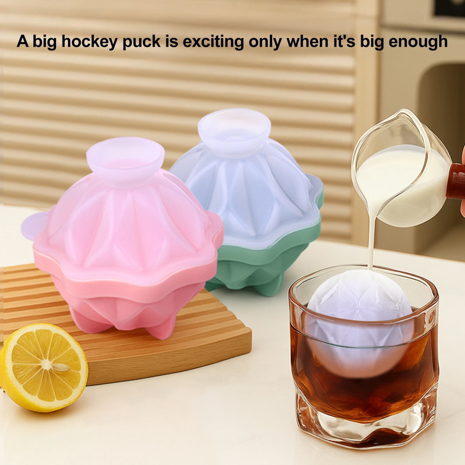 LShunze Large Ice Ball Molds for Whiskey & Cocktails with Funnel Lid ...