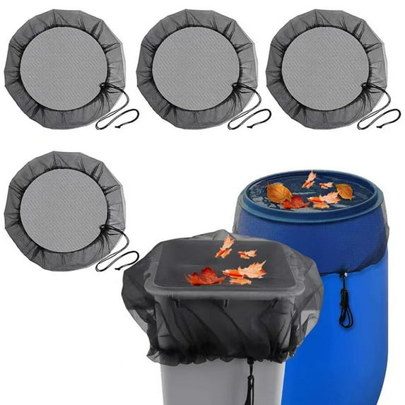 LShunze Mesh Cover for Rain Barrels - 59in Rain Barrel Netting with Drawstring, Water Collection Buckets Tank Protector Screen for Preventing Fallen Leaves in Outdoor Garden Eaves